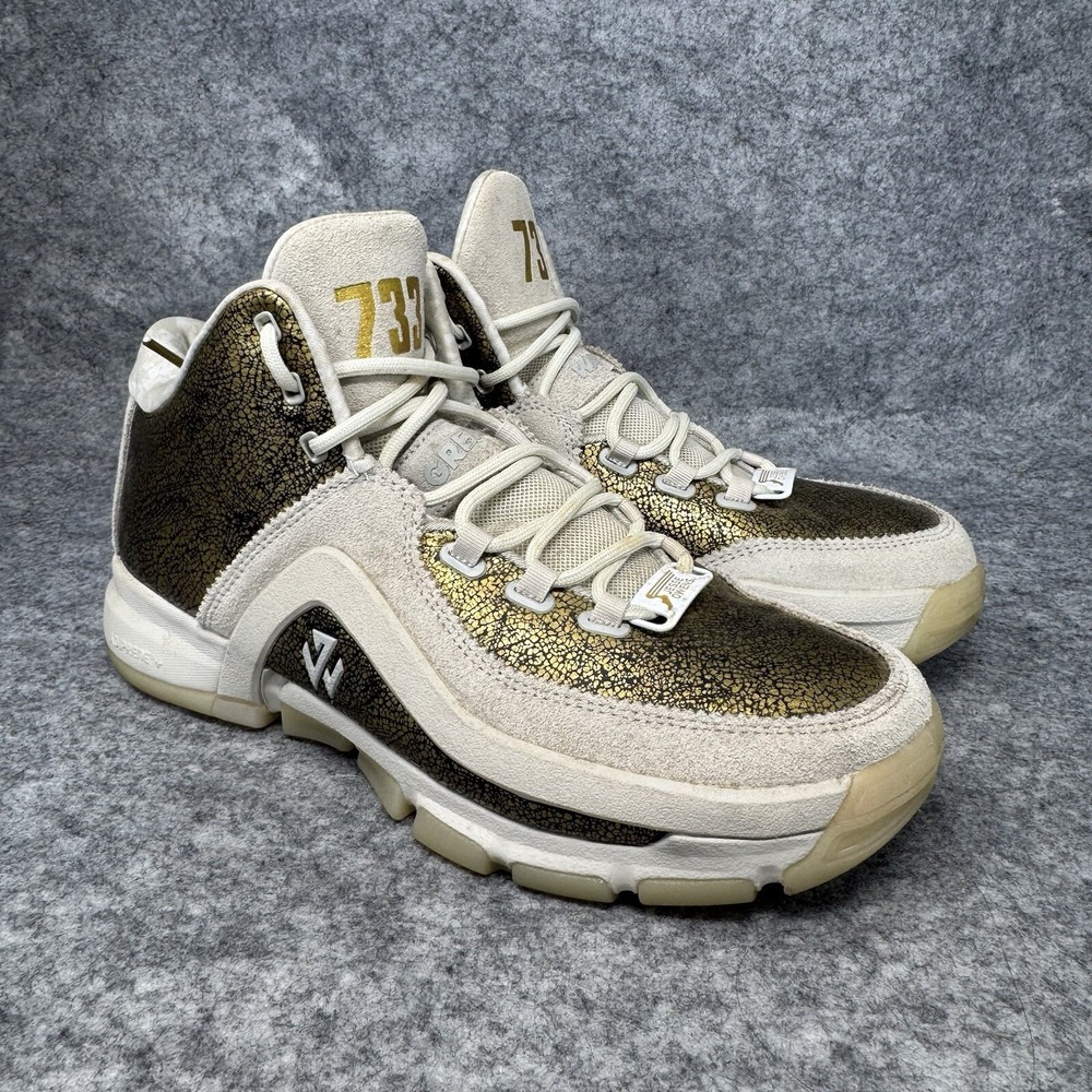 Adidas J Wall 2.0 BHM Jessie Owens Shoes Mens Sz 9 White Gold Basketball‎ AQ7958